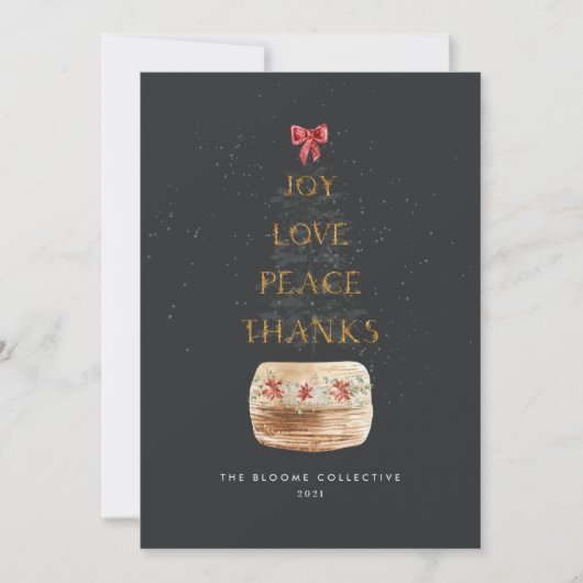 Modern Gold Dark Grey Minimal Typography Business Feestdagenkaart (Voorkant)