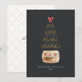 Modern Gold Dark Grey Minimal Typography Business Feestdagenkaart (Voorkant / Achterkant)