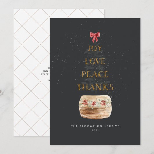 Modern Gold Dark Grey Minimal Typography Business Feestdagenkaart (Voorkant / Achterkant)