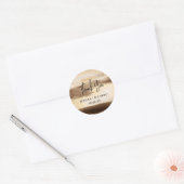 Modern Gold & Dark Waterverf Dank je bruiloft Ronde Sticker (Envelop)