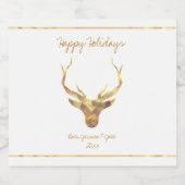 Modern Gold Deer, feestdag Bier Etiket (Enkel label)