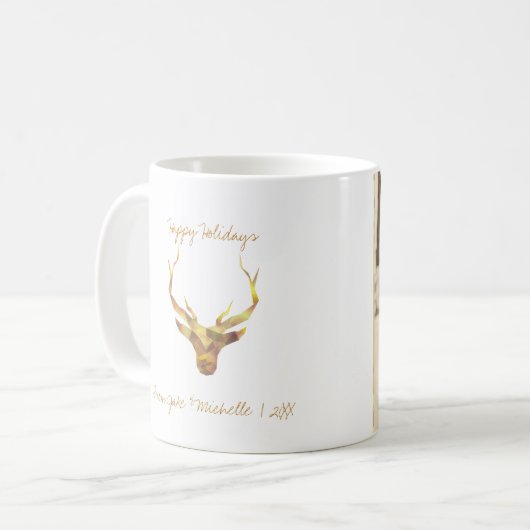 Modern Gold Deer Koffiemok (Voorkant links)