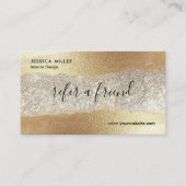 Modern Gold Diamond Glitter Faux Folie Afspraak Aanbevelingskaartje (Voorkant)