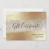 Modern Gold Diamond Glitter Faux Folie Gift Kaart (Voorkant)