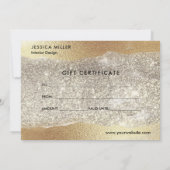 Modern Gold Diamond Glitter Faux Folie Gift Kaart (Achterkant)