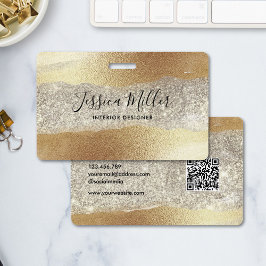 Modern Gold Diamond Glitter Faux Folie Luxury Glam Badge