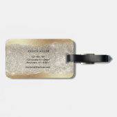 Modern Gold Diamond Glitter Faux Folie Luxury Glam Bagagelabel (Achterkant horizontaal)