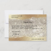 Modern Gold Diamond Glitter Faux Folie Luxury Glam Bedankkaart (Achterkant)