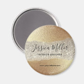 Modern Gold Diamond Glitter Faux Folie Luxury Glam Magneet (Voorkant / Achterkant)