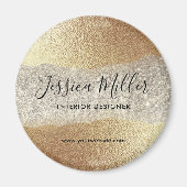 Modern Gold Diamond Glitter Faux Folie Luxury Glam Magneet (Voorkant)