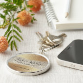 Modern Gold Diamond Glitter Faux Folie Luxury Glam Sleutelhanger (Zijkant)