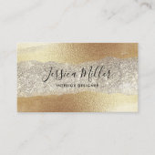 Modern Gold Diamond Glitter Faux Folie Luxury Glam Visitekaartje (Voorkant)