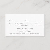 Modern Gold Diamond Pattern Black Appointment Visitekaartje (Achterkant)