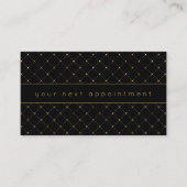Modern Gold Diamond Pattern Black Appointment Visitekaartje (Voorkant)
