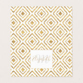 Modern Gold Diamond Shapes Doodles Tribal Ikat Visitekaartje (Buitenkant ongevouwen)