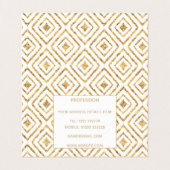 Modern Gold Diamond Shapes Doodles Tribal Ikat Visitekaartje (Binnenkant ongevouwen)