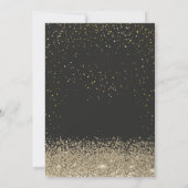 Modern Gold Diamonds Confetti Black Sweet 16 Kaart (Achterkant)