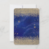 Modern Gold Diamonds Stars Blue Sweet 16 RSVP Kaart (Achterkant)