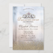 Modern Gold Diamonds, Tiara Metallic Quinceañera Kaart (Voorkant)