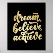 Modern Gold Dream gelooft dat je Motivatie PC kunt Poster (Voorkant)