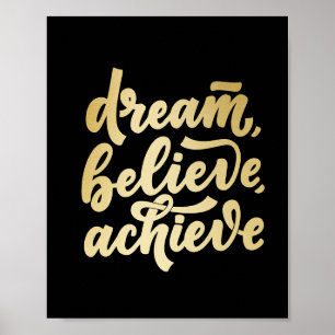 Modern Gold Dream gelooft dat je Motivatie PC kunt Poster