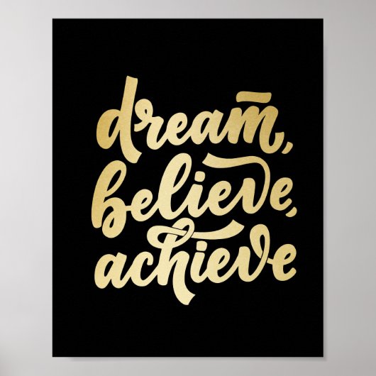 Modern Gold Dream gelooft dat je Motivatie PC kunt Poster (Voorkant)