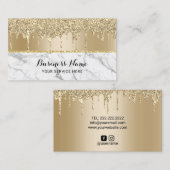 Modern Gold Drids Trendy Marble Beauty Salon Visitekaartje (Voorkant / Achterkant)