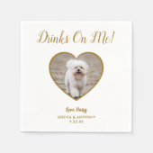 Modern Gold Drink op mij Foto Huwelijk Servet (Voorkant)