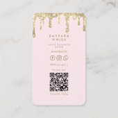 Modern Gold Drip Glitter Whisk Bakery Pastry Visitekaartje (Achterkant)