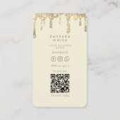 Modern Gold Drip Glitter Whisk Bakery Pastry Visitekaartje (Achterkant)