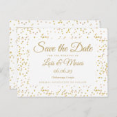 Modern Gold Dust Confetti Save the Date Aankondigingskaart (Voorkant / Achterkant)