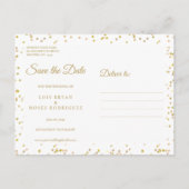 Modern Gold Dust Confetti Save the Date Aankondigingskaart (Achterkant)