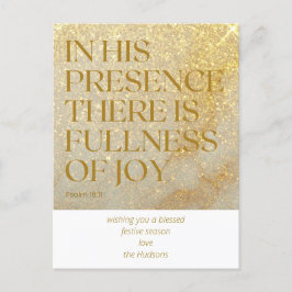 Modern Gold Dust Psalm Christmas Holiday Briefkaar Feestdagenkaart