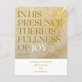Modern Gold Dust Psalm Christmas Holiday Briefkaar Feestdagenkaart