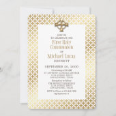 Modern Gold Eerste Communie Kaart (Voorkant)