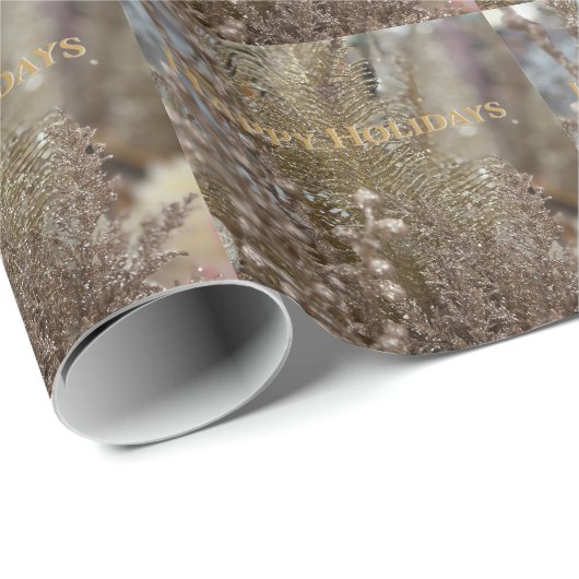 Modern Gold Elegant Prettige feestdagen Wrapping P Cadeaupapier (Rol Hoek)