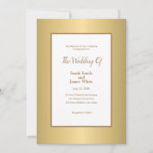 Modern Gold Elegant Simple Wedding Invitation Kaart (Voorkant)