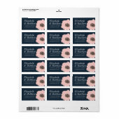 Modern Gold Embossed Floral | Retouradres Etiket (Full Sheet)