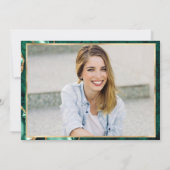 Modern Gold Emerald Green Marble Graduation Party Kaart (Achterkant)