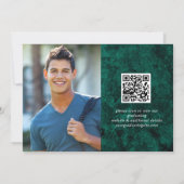 Modern Gold Emerald Green Marble Graduation Party Kaart (Achterkant)