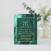 Modern Gold Emerald RN Graduation Party Invitation Briefkaart (Staand voorkant)