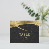 Modern Gold en Black Damask Briefkaart (Staand voorkant)