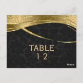 Modern Gold en Black Damask Briefkaart (Achterkant)