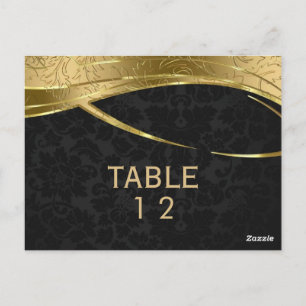 Modern Gold en Black Damask Briefkaart