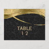 Modern Gold en Black Damask Briefkaart (Voorkant)