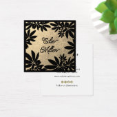 Modern Gold en Black Floral Script Font Vierkante Visitekaartjes (Bureau)