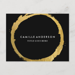 Modern Gold en Black Makeup Artistry Comp Card Briefkaart