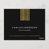 Modern Gold en Black Makeup Artistry Comp Card Briefkaart (Achterkant)