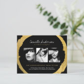 Modern Gold en Black Makeup Artistry Comp Card Briefkaart (Staand voorkant)