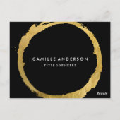 Modern Gold en Black Makeup Artistry Comp Card Briefkaart (Achterkant)